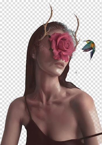 Illustrator Digital illustration Surrealism Graphic design Illustration, Woman wearing face flower bird transparent background PNG clipart