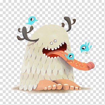 Illustrator Monster Drawing Art Illustration, White Monster transparent background PNG clipart