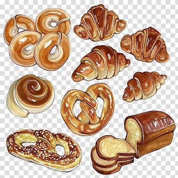 Illustrator Watercolor painting Drawing Illustration, Hand-painted bread transparent background PNG clipart