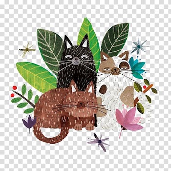 Illustrator Watercolor painting Work of art Illustration, Cartoon cat transparent background PNG clipart