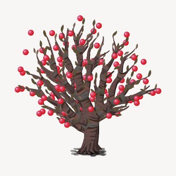 Ilmenskie red tree clipart, nature | Free Vector - rawpixel