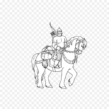 Ilya Muromets Horse Nightingale the Robber Alyosha Popovich Coloring book - Old Roman knight 