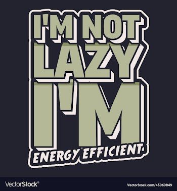 im not lazy energy efficient typography quote