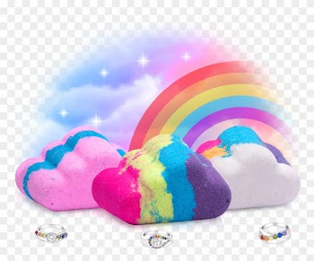 Image Description With Rainbow With Clouds Transparent - Heart