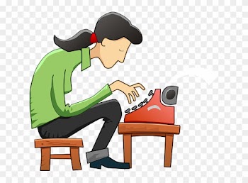 Image From Pixabay - Girl Using Typewriter In Clipart