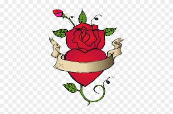 Image Heart Tattoos Transparent - Hear And Rose Tattoo Png