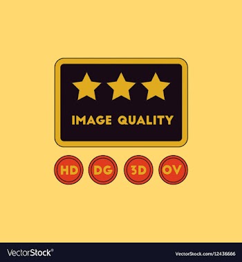 Image quality with stars in vector image