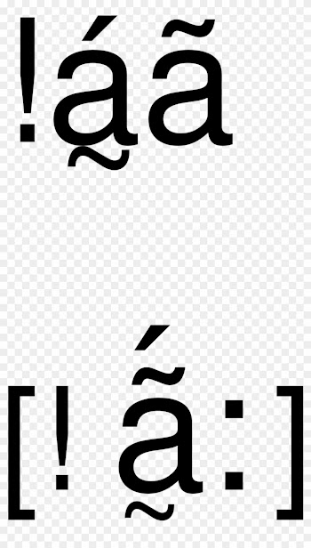 Image Showing The Pronunciation Of The Xóõ Word Á̰ã - Brackets Vs Braces In Math