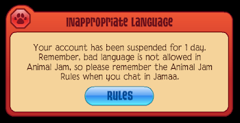 Image - Suspended Inappropriate Language.png | Animal Jam Wiki ...