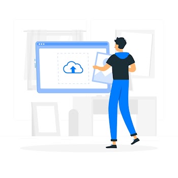 Image upload concept illustration Free Vector