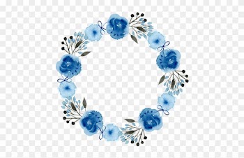 Imagens Floral Em Png Para Baixar - Blue Watercolor Wreath Png