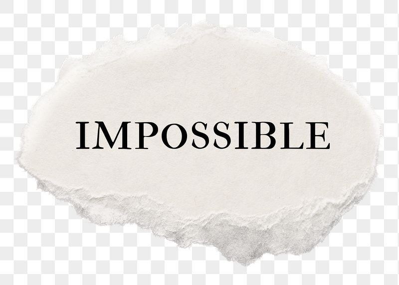 Impossible png word, typography on ripped | Free PNG - rawpixel