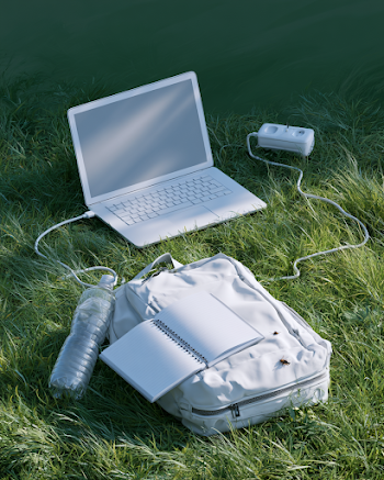 Improvised Outdoor Workspace