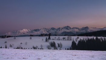 in distant snowconed mountain
