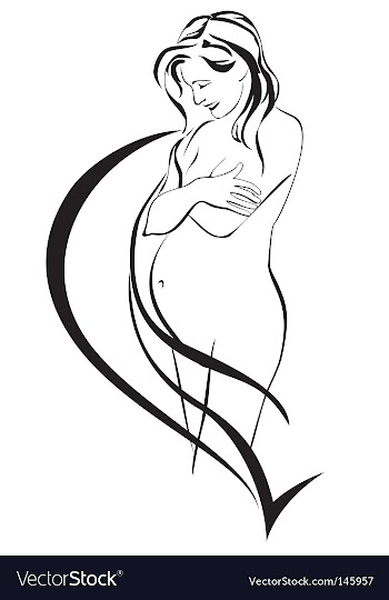 In expectation of the child vector image