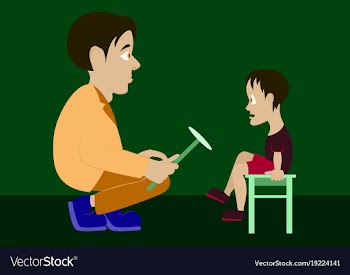 In flat design doctor neurologist checks reflexes vector image