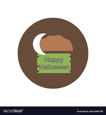 In flat design happy halloween vector image