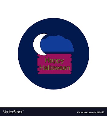 In flat design happy halloween vector image