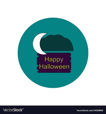 In flat design happy halloween vector image