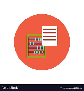 In flat design of abacus and vector image