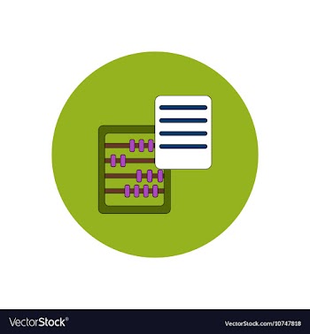 In flat design of abacus and vector image