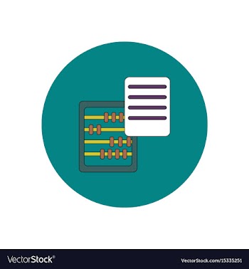 In flat design of abacus and vector image