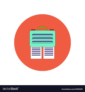 In flat design of briefcase vector image