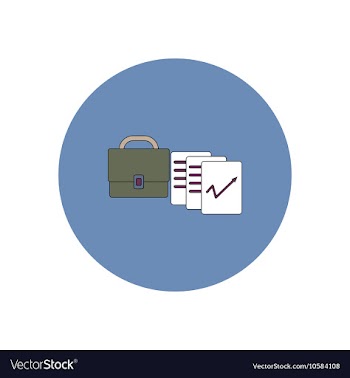 In flat design of briefcase vector image