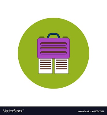 In flat design of briefcase vector image
