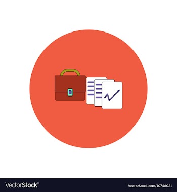 In flat design of briefcase vector image