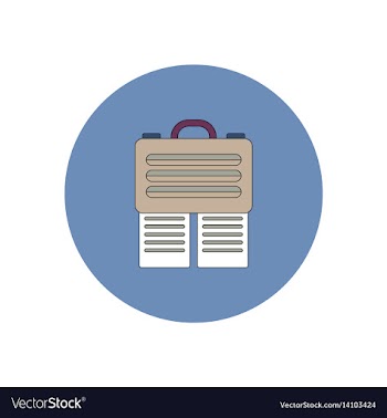 In flat design of briefcase vector image