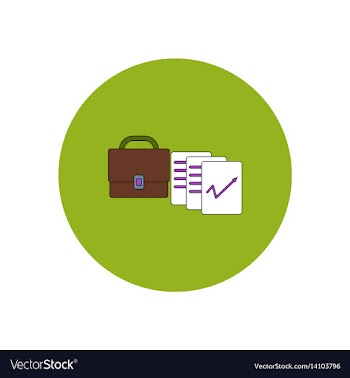 In flat design of briefcase vector image