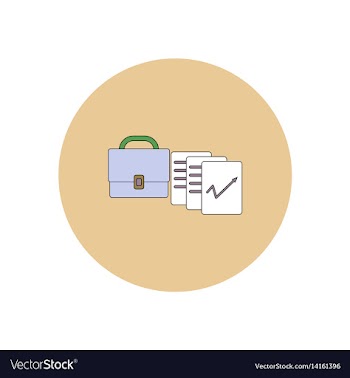 In flat design of briefcase vector image