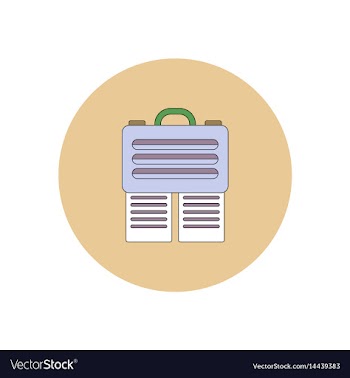 In flat design of briefcase vector image