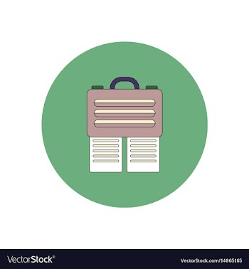 In flat design of briefcase vector image