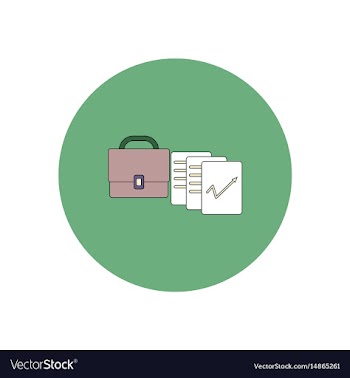 In flat design of briefcase vector image