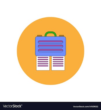 In flat design of briefcase vector image