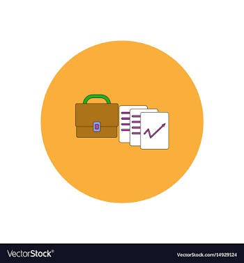 In flat design of briefcase vector image
