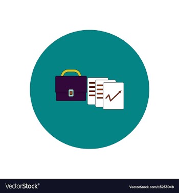 In flat design of briefcase vector image