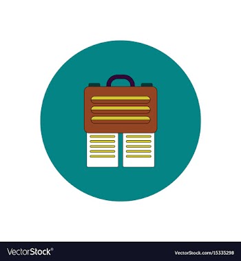 In flat design of briefcase vector image