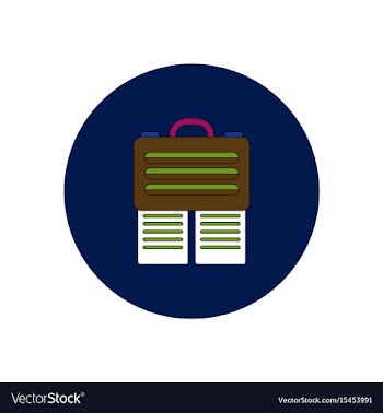 In flat design of briefcase vector image
