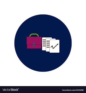 In flat design of briefcase vector image