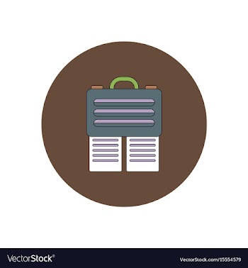 In flat design of briefcase vector image