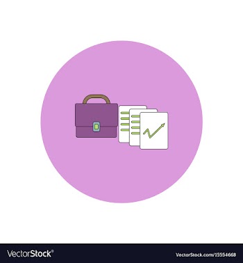In flat design of briefcase vector image