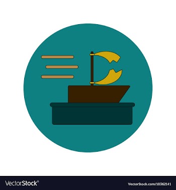 In flat design of broken sail vector image