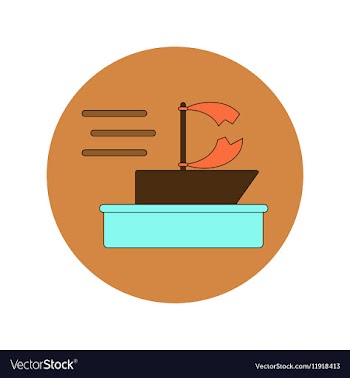 In flat design of broken sail vector image