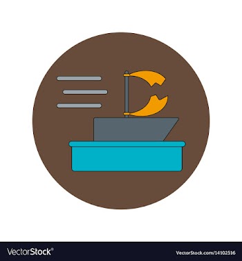 In flat design of broken sail vector image