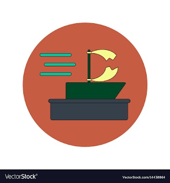 In flat design of broken sail vector image