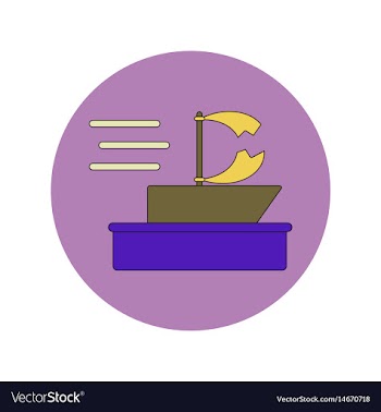 In flat design of broken sail vector image