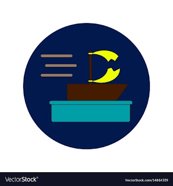 In flat design of broken sail vector image